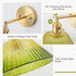 Hardwired Wall Sconce Light, Vintage Wall Sconce with Switch, Gold Wall Light Fixture with Gradient Green Glass