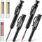 Hiboom 2 Pack Solid Carpenter Pencils with Pencil Cap and 18 Refills, Long Nose Mechanical Pencil Marker for Woodworking
