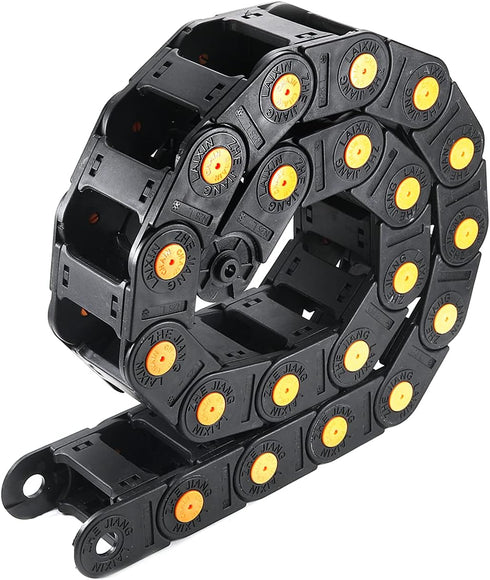 Fielect Drag Chain Cable Carrier, Open Type with End Connectors R55 25X50mm, 1 Meter Plastic for CNC Router Machines