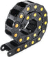 Fielect Drag Chain Cable Carrier, Open Type with End Connectors R55 25X50mm, 1 Meter Plastic for CNC Router Machines