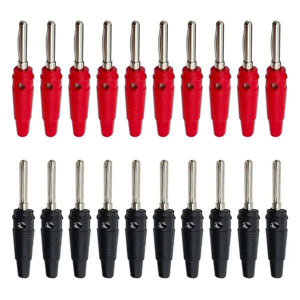 Qingdinu 40 Pcs Banana Plugs, 4mm Connector, Red and Black Dual-Color, High Current,