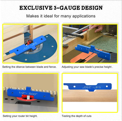 Setup (Set 7) Router Table Bars, Kingson Aluminum Alloy Woodworking Tools Compatible for Kreg
