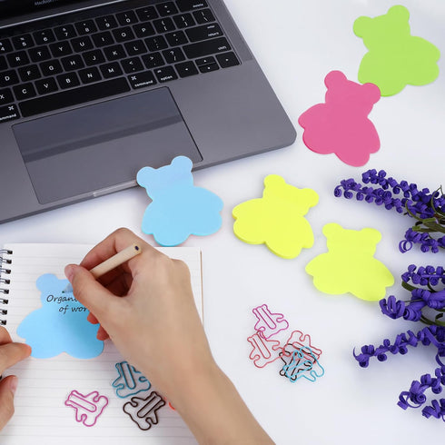 Cute Dog Sticky Notes with Paper Clips, 210 Sheets Cartoon Animal Self-Stick Notes - Index Tabs Dog Shape Memo Pads, 7