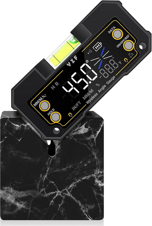 YIF Wireless Digital Angle Finder Tool, Dual Axis, Magnetic Angle Finder with Clear Display for Absolute Measurement