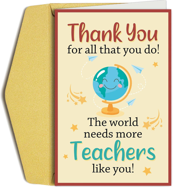 Oamiolek Cute Thank You Card for Teachers, Funny Teacher Appreciation Cards, Thank You