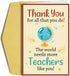 Oamiolek Cute Thank You Card for Teachers, Funny Teacher Appreciation Cards, Thank You