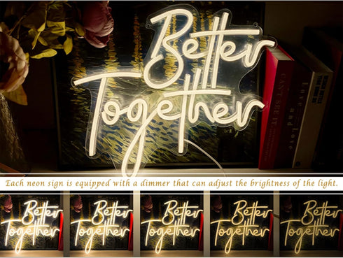 5v Ulalaza Better Together LED Neon Sign Night Light for Wall Party Dcor Bedroom Room Bar Wedding Home Birthday Art