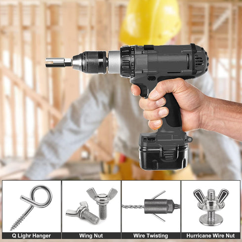 2 Pack Nut Driver Set (13mm, 19mm), 1/4 Inch Hex Shank Bit Socket Wrenches for Panel Nuts