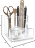 Pen Organizer for Desk, Modern Desk Accessory with Removable Divider, Chic Acrylic Storage Stand for Home/Work
