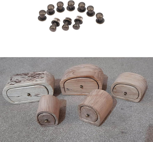 10Pcs 0.28"x0.39" Closet dophee Antique Bronze Drawer Knobs, Zinc Alloy Mini Handles for Dollhouse Cabinet Cupboard