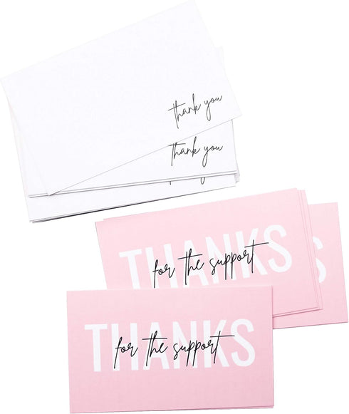 RXBC2011 100 Little Thank You Cards, Handwritten Lettering Design Bulk Thank You Notes for All Occasion 3.5 x 2 Inch