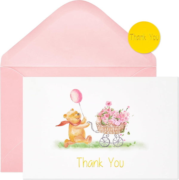 Crisky Baby Shower Girl Thank You Cards with Envelopes 50 Pack Pink