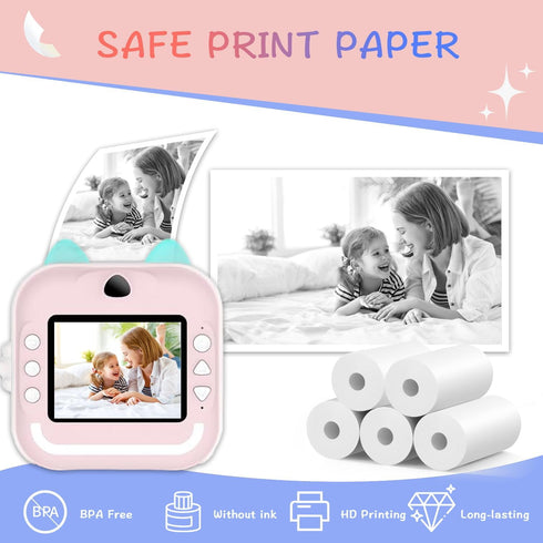 MIARALA 12 Rolls Instant Print Kids Camera Paper Roll Refill, HD Print Camera Paper Refill for Most Kids Instant