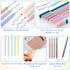 Lincia 30 Pcs Aesthetic School Supplies, 6 Cute Mechanical Pencils, 5 Colored Ballpoint Pens, 5 Quick Dry Pens (Navy)