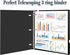 Telescoping 3 Ring Binder, Portable Plastic with Telescoping Spine, Holds 8.5" x 11" Paper for School Office