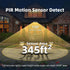 120 3 IP65 4Packs, HMCITY LED Outdoor Solar Lights- with Motion Sensor and Lighting Modes, Waterproof Wide Solar Wall