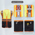 High Visibility Reflective Safety Vest with Zipper and Pockets, Medium (Yellow & Black)