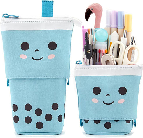 Telescopic Pencil Bag, Pop Up Pen Holder, Stand-up Retractable Organizer for Office Supplies, Great for Holiday Gifts