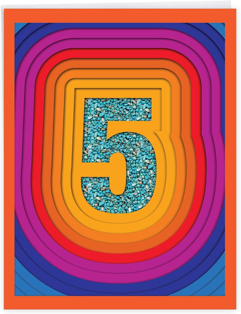 The Best Card Company - 5th Wedding Milestone Anniversary Notecard Jumbo 8.5 x 11 w/Envelope (Not Foil)