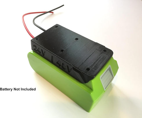 Adapter for Greenworks or Creabest 24volt Compatible Lithium Battery, 12 Gauge, Black