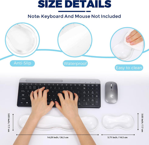ABRONDA Set Gel Wrist Rest for Keyboard and Mouse, Wrist Rest for Keyboard, Mouse Wrist Support, Pain Relief, Cool