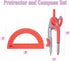 Mr. Pen- Compass and Protractor Set, Red, Compass Geometry Tool, Protractor and Compass Set, Compass Drawing Tool, Drawing Compass, Protractor Set, Geometry Compass, Math Compass for Geometry by Mr. Pen