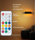 2Pcs 6000mAh 12 RGB Wall Light with Remote Control, LED Indoor Wall Sconce, Rechargeable Battery Powered Wall Lamps