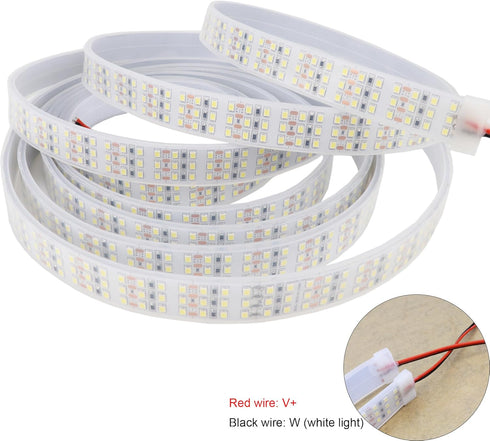 16.4Ft 6000K DC12V 1800LEDs Dimmable IP67 LEDENET Super Bright Triple Row LED Strip Lights, Daylight White Flexible
