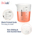 4 Pcs Autoclavable Plastic Beaker Set, 500ml (16.9oz) Black Graduated Beakers with Dump Spout and Stacked Side Ribs,