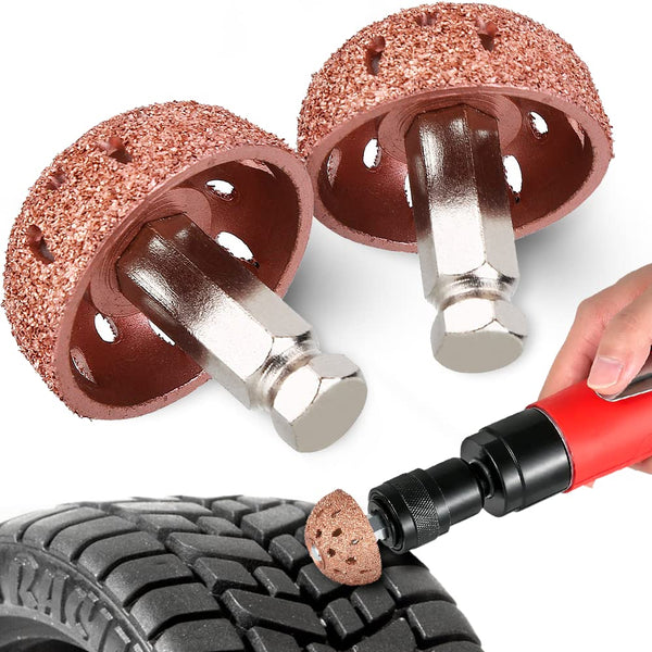 2PCS Tungsten Steel Grinding Head, Tire Buffing Wheel, 70 Coarse Grit