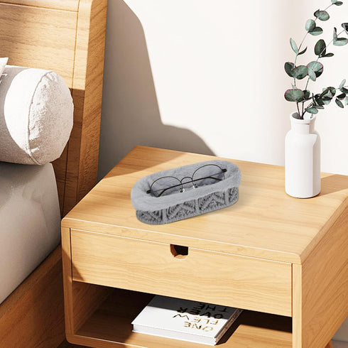 Plush Lined Eyeglass Stand - Anti-Scratch Holder for Desk & Nightstand Storage