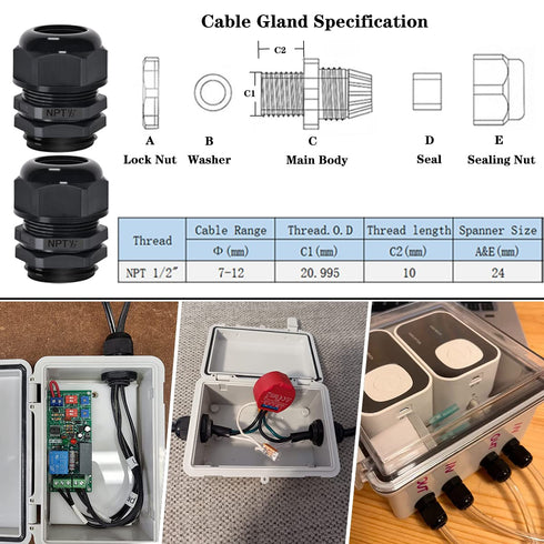Zulkit Junction Box ABS Plastic Dustproof Waterproof IP65 Electrical Boxes Hinged Shell Outdoor Project Enclosure with