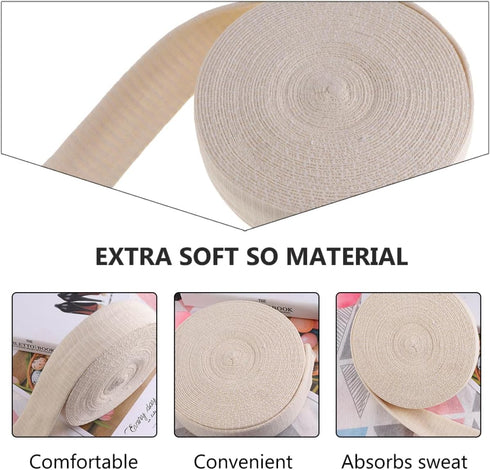 2rolls High Elastic Cotton Stockinette Tubular Bandages for Comfortable Pre-wrap and Dressing Versatile Use Under