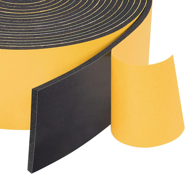 Yotache Neoprene Weather Stripping, Self Adhesive Foam Rubber Seal Strip Tape for Door and Window, 16 Ft Length