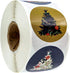Patterned Holiday Trees Christmas Stickers - 500 Christmas Labels with 8 Alternating Floral Holiday Tree Designs (1.5"
