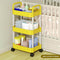 Generic 3-Tier Rolling Storage Cart - Plastic Mobile Organizer for Home and Office Use