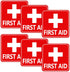 Josojoou 6PCS Self-Adhesive First Aid Sticker, 6.06x6.06in Waterproof First Aid Sign Medical Stickers,
