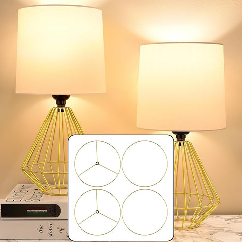 11.8"/30cm Dia-2 Set Antrader Wire Lamp Shade Rings Metal DIY Drum Lamp Shade Ring for Connecting Lamps Harp, Lampshade