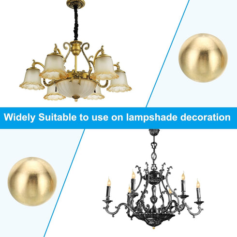 PATIKIL 25mm/1" 4 Set Ball Lamp Finials Caps Knob, Solid Brass Lamp Shade Top Decoration Screw Cap Nuts with Brass