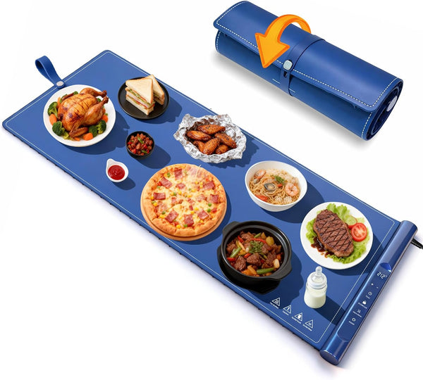Charcofire Food Warming Mat 37.2x15.7 Inch, Electric Silicone Heating Pad for Buffet Party,