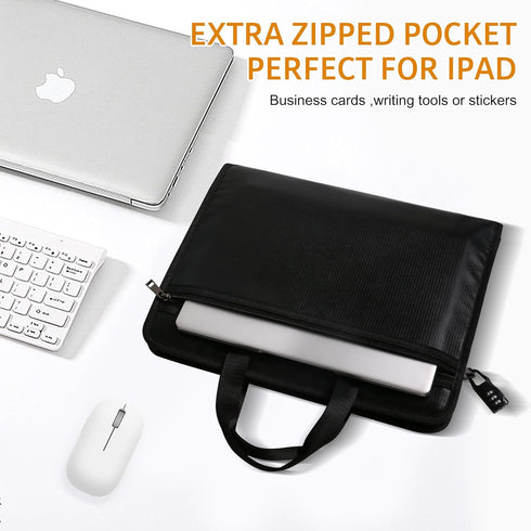 Important Document Organizer Folio, Fireproof Accordion File Folder with Zipper, 13 Pockets for Office Travel