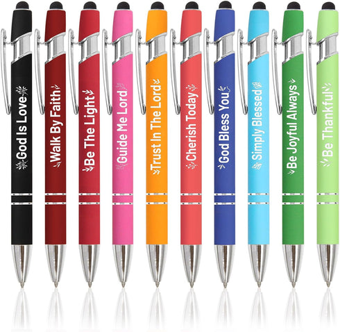 Fancy Land Christian Pens, Scripture Ballpoint Pen with Inspirational Bible Verse, 10 PCS for Office Favors