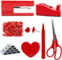 Red Desk Accessories, Red Office Supplies, Stapler and Tape Dispenser Set, Red Desk Accessory Kit, Gift for Students,