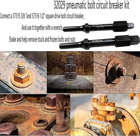 37315 Pneumatic Bolt Breaker, 3/8" & 37316 1/2", for Removing Stubborn Fasteners, Torx Bolts, Nuts