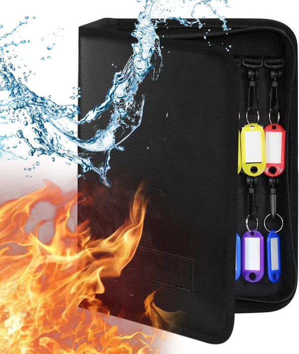 Fireproof and Waterproof Portable Key Case - 32 Key Hooks Zippered Organizer for Hotel Executives and Real Estate