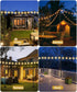 Sprimden 10FT String Light Poles for Outdoor Decor, Sturdy Light Pole with Fence Brackets, Adjustable Metal Posts