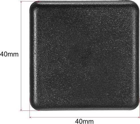 uxcell Black Standard Plastic Square Aluminum Extrusion End Cap 40x40mm, 20pcs