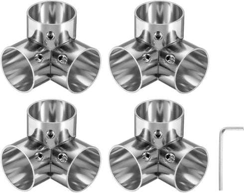 uxcell 4Pcs Elbow Corner Cross Structural Pipe Connectors 3 Way End Rails
