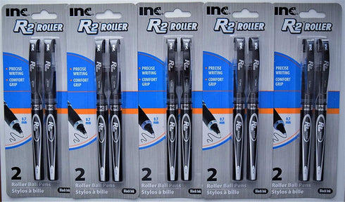 Inc. R-2 Roller Ball Pens, Black, 5 Packs of 2 (10 ct.)