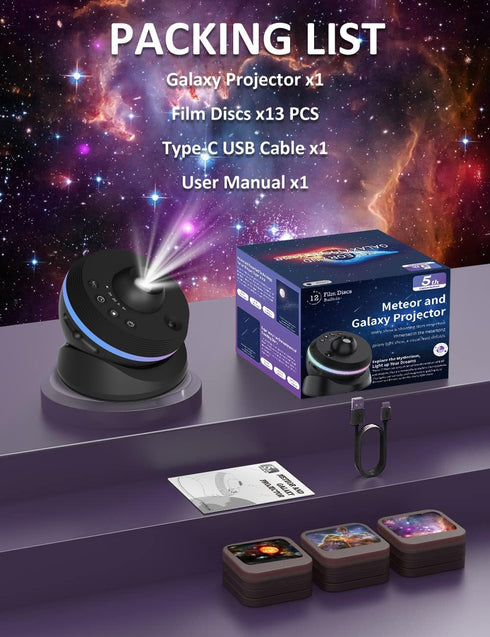 13 1 Upgraded Metros Planetarium Projector for Bedroom, in Star Projector Galaxy Light, Ceiling Night Light Milky Way